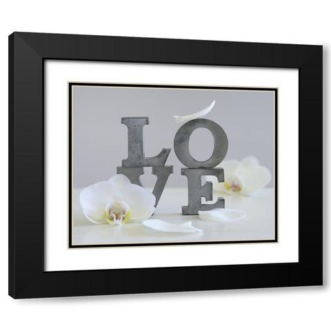 Love Grey II Black Modern Wood Framed Art Print with Double Matting by Chatelain, Sonia