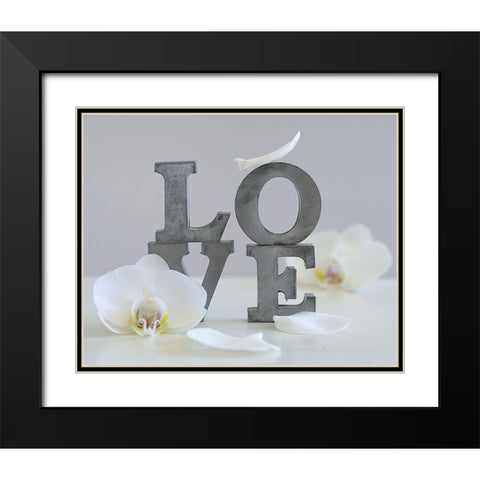 Love Grey II Black Modern Wood Framed Art Print with Double Matting by Chatelain, Sonia