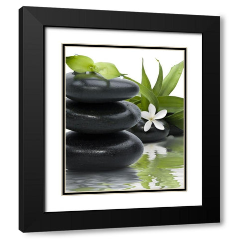 DÃ©tente au spa Black Modern Wood Framed Art Print with Double Matting by Braun Studio