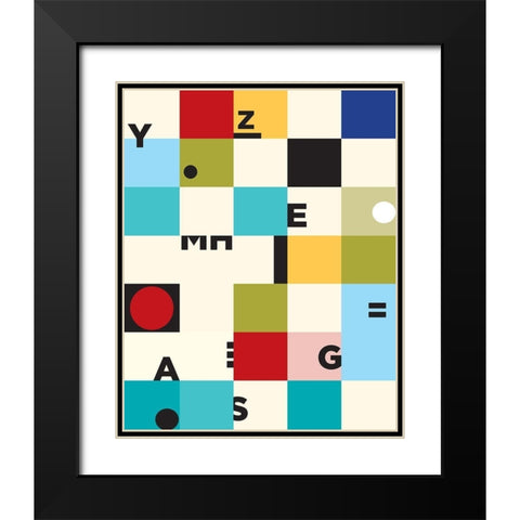 Constructivisme Black Modern Wood Framed Art Print with Double Matting by Braun Studio