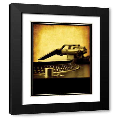 Music Vinyl 1 Black Modern Wood Framed Art Print with Double Matting by Braun Studio