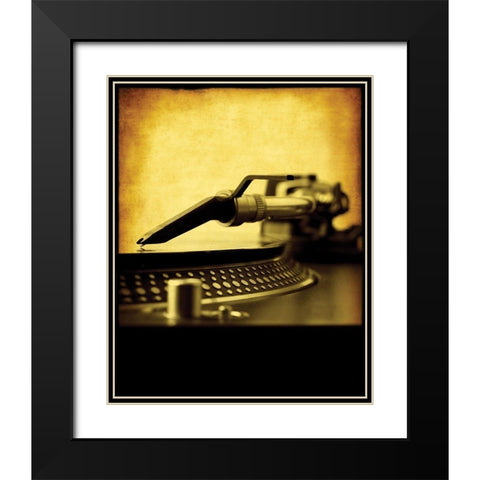 Music Vinyl 1 Black Modern Wood Framed Art Print with Double Matting by Braun Studio