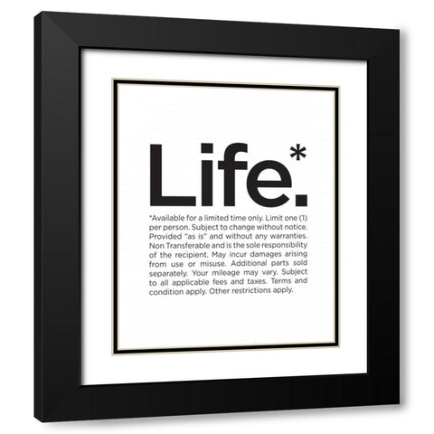 Life Black Modern Wood Framed Art Print with Double Matting by Braun Studio