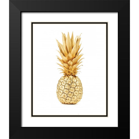 Gold pineapple Black Modern Wood Framed Art Print with Double Matting by Braun Studio