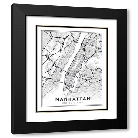 Manhattan Black Modern Wood Framed Art Print with Double Matting by Braun Studio