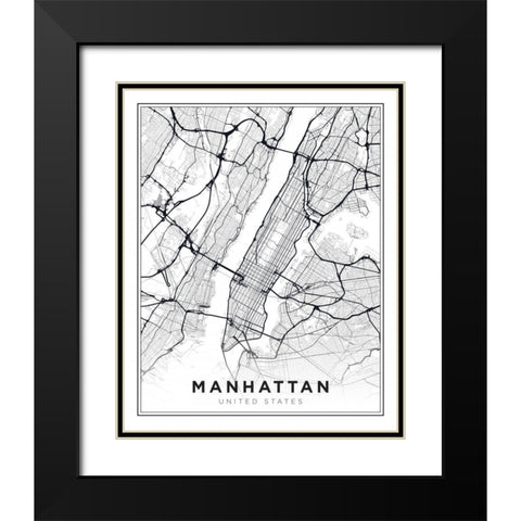 Manhattan Black Modern Wood Framed Art Print with Double Matting by Braun Studio