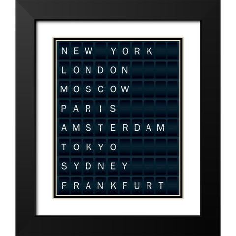 Airport Black Modern Wood Framed Art Print with Double Matting by Braun Studio