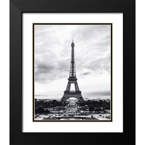Tour Eiffel Black Modern Wood Framed Art Print with Double Matting by Braun Studio