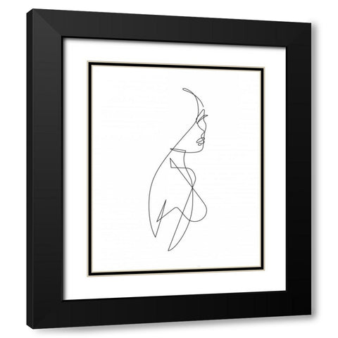 Angel face Black Modern Wood Framed Art Print with Double Matting by Braun Studio