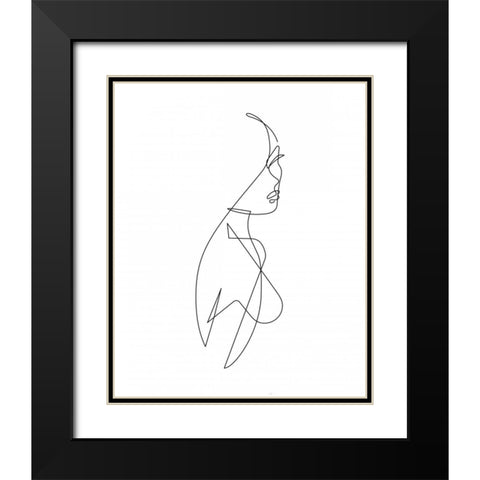 Angel face Black Modern Wood Framed Art Print with Double Matting by Braun Studio
