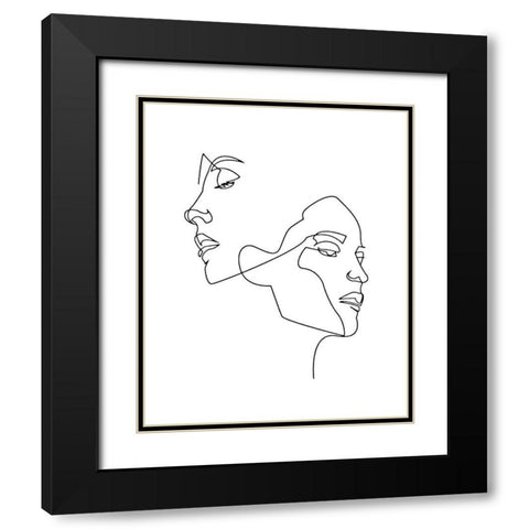 Visages Black Modern Wood Framed Art Print with Double Matting by BRAUN Studio