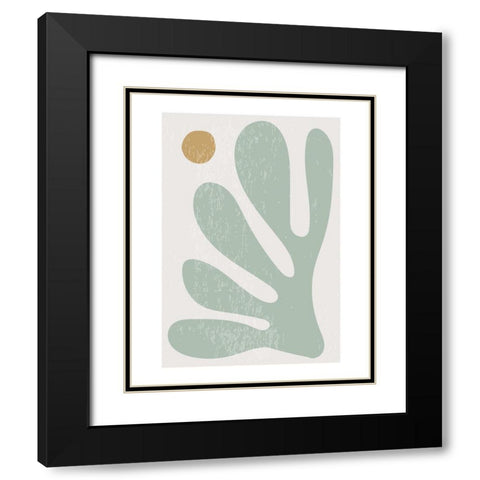 Feuille 3 Black Modern Wood Framed Art Print with Double Matting by BRAUN Studio