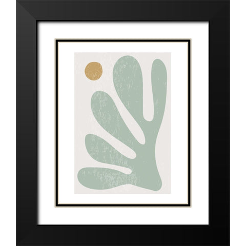Feuille 3 Black Modern Wood Framed Art Print with Double Matting by BRAUN Studio