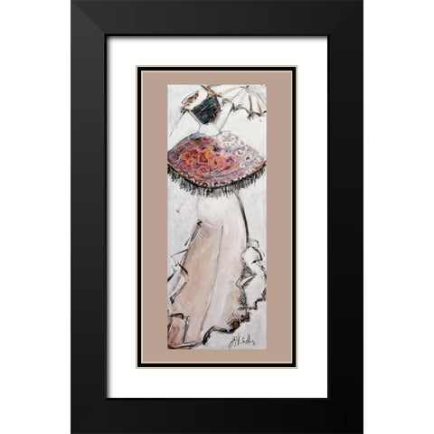 Arlesienne a lombrelle I Black Modern Wood Framed Art Print with Double Matting by Monteiller, Jean-Francois