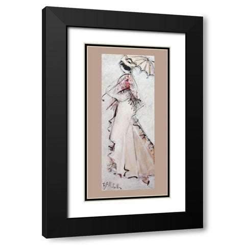 Arlesienne a lombrelle II Black Modern Wood Framed Art Print with Double Matting by Monteiller, Jean-Francois