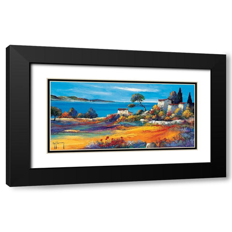 Vue sur la mer Black Modern Wood Framed Art Print with Double Matting by Keiflin, Roger