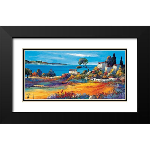 Vue sur la mer Black Modern Wood Framed Art Print with Double Matting by Keiflin, Roger