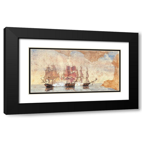 Saint-Nazaire Black Modern Wood Framed Art Print with Double Matting by Letestu, Philippe