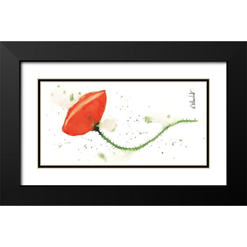 Coquelicot solo I Black Modern Wood Framed Art Print with Double Matting by Blanchet, Karl