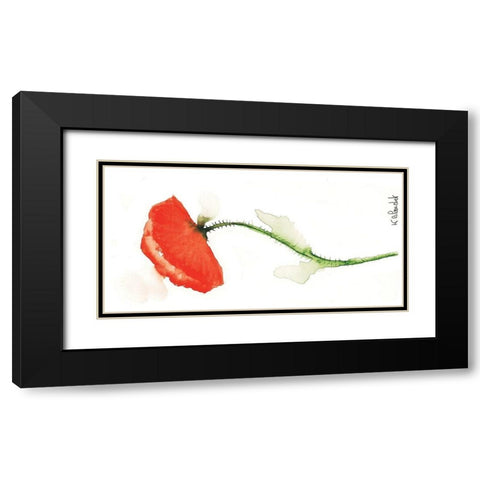 Coquelicot solo II Black Modern Wood Framed Art Print with Double Matting by Blanchet, Karl