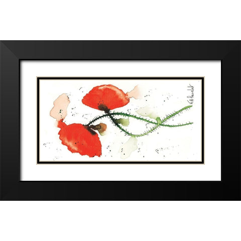 Parade coquelicots II Black Modern Wood Framed Art Print with Double Matting by Blanchet, Karl