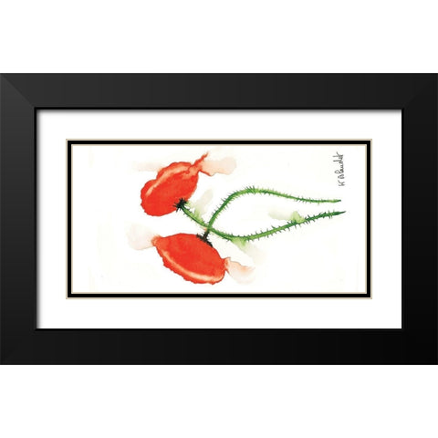 Parade coquelicots IV Black Modern Wood Framed Art Print with Double Matting by Blanchet, Karl