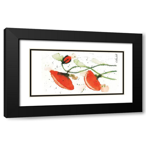 Trio de coquelicots I Black Modern Wood Framed Art Print with Double Matting by Blanchet, Karl