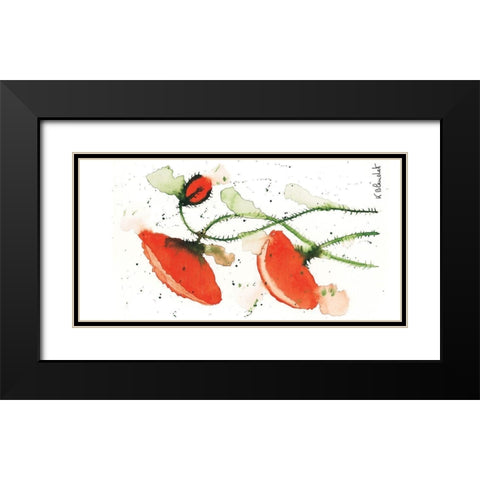 Trio de coquelicots I Black Modern Wood Framed Art Print with Double Matting by Blanchet, Karl