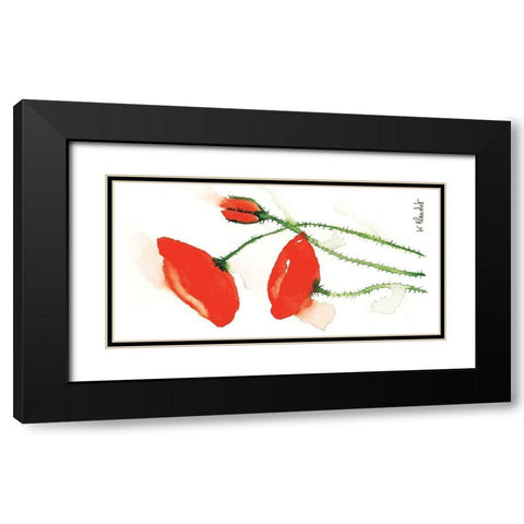 Trio de coquelicots II Black Modern Wood Framed Art Print with Double Matting by Blanchet, Karl