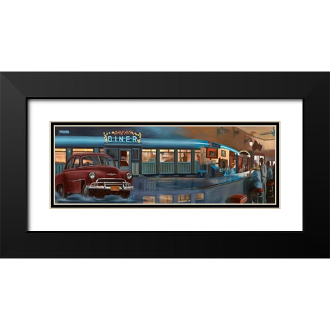 Dream Dinner Black Modern Wood Framed Art Print with Double Matting by Le Clanche, Sophie