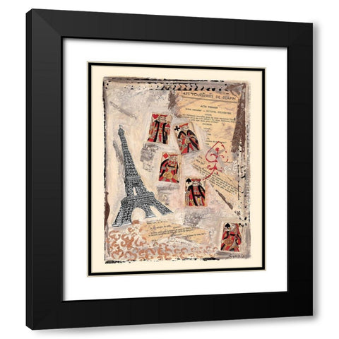 Jeux parisiens Black Modern Wood Framed Art Print with Double Matting by Sigrid, M.