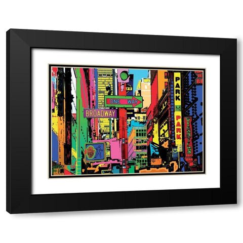 One way Black Modern Wood Framed Art Print with Double Matting by Potron, Geraldine