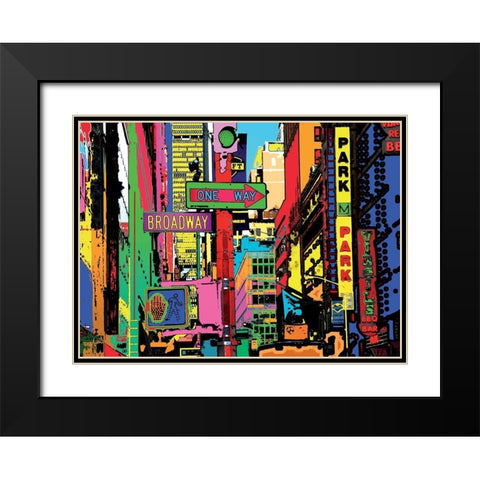 One way Black Modern Wood Framed Art Print with Double Matting by Potron, Geraldine