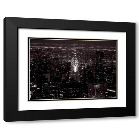 Chrysler Building et lEast River Black Modern Wood Framed Art Print with Double Matting by Setboun, Michel