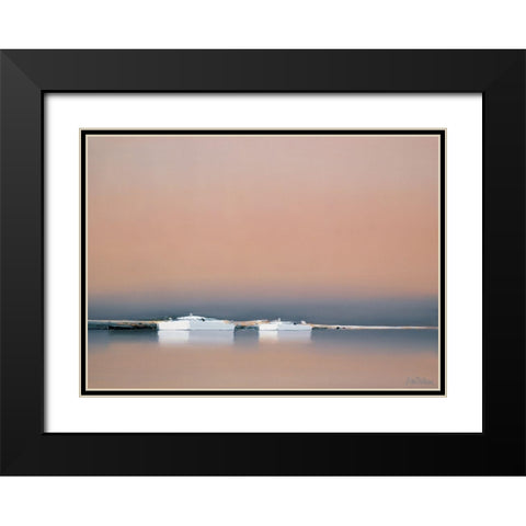 Reflets du matin Black Modern Wood Framed Art Print with Double Matting by Doutreleau