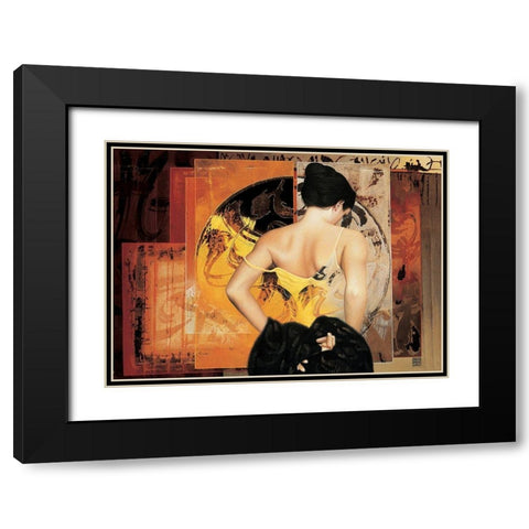 Desir accorde Black Modern Wood Framed Art Print with Double Matting by Graux, David
