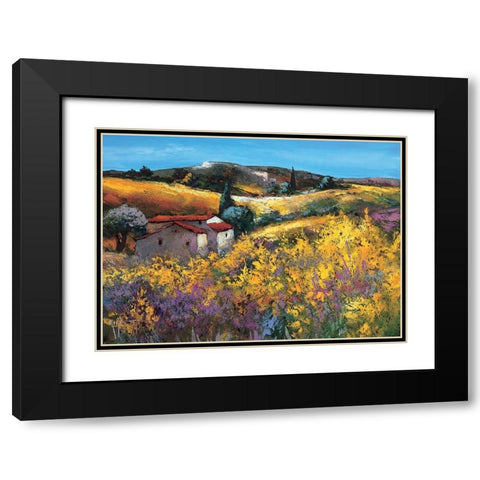 La bergerie dans les genets Black Modern Wood Framed Art Print with Double Matting by Keiflin, Roger