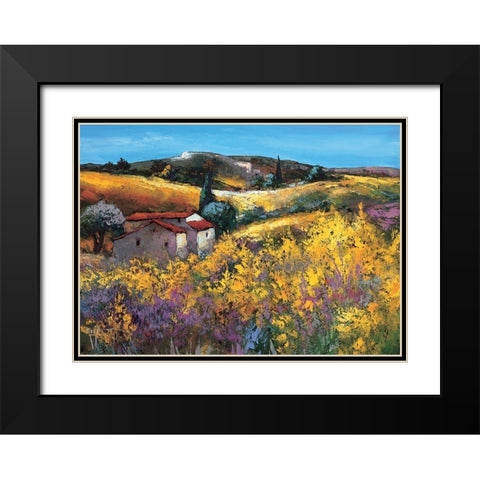 La bergerie dans les genets Black Modern Wood Framed Art Print with Double Matting by Keiflin, Roger