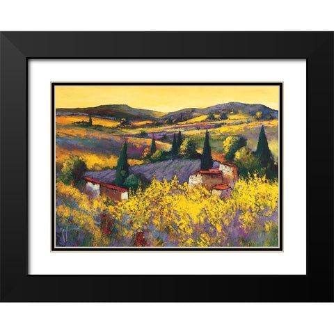 Le temps des genets Black Modern Wood Framed Art Print with Double Matting by Keiflin, Roger