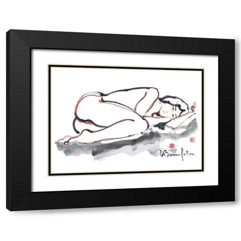 Kristel Black Modern Wood Framed Art Print with Double Matting by Bonnefoit, Alain