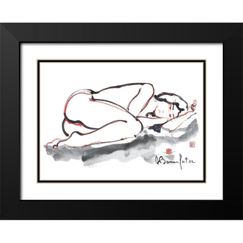 Kristel Black Modern Wood Framed Art Print with Double Matting by Bonnefoit, Alain