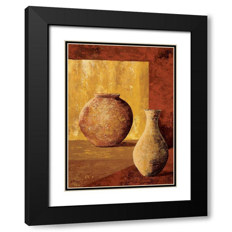 Terra cotta II Black Modern Wood Framed Art Print with Double Matting by Flaud, Beatriz