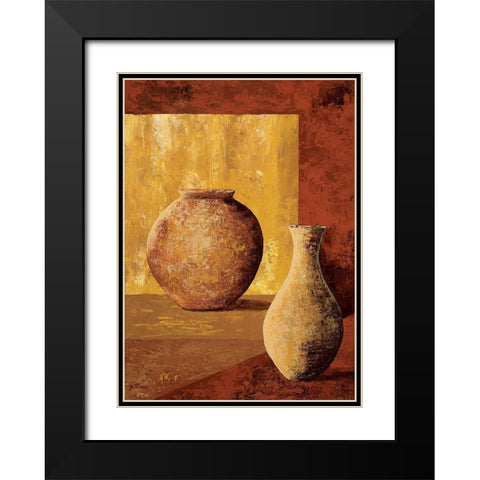Terra cotta II Black Modern Wood Framed Art Print with Double Matting by Flaud, Beatriz