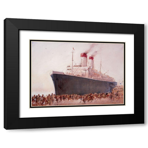 Embarquement I Black Modern Wood Framed Art Print with Double Matting by Letestu, Yann