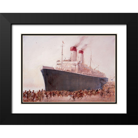 Embarquement I Black Modern Wood Framed Art Print with Double Matting by Letestu, Yann