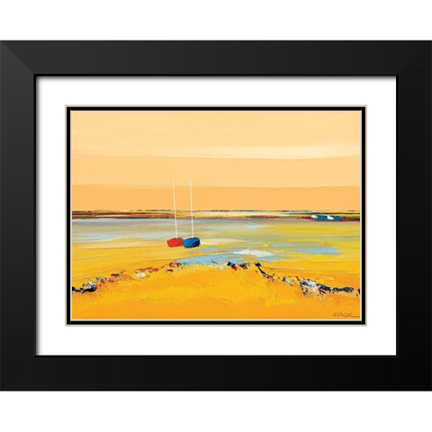 Tendrement Black Modern Wood Framed Art Print with Double Matting by Eurgal, Christian