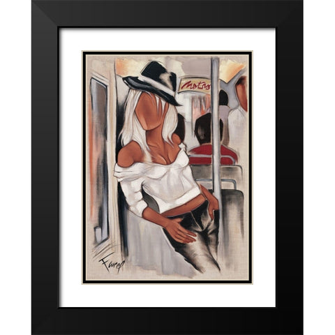 Metro ballade Black Modern Wood Framed Art Print with Double Matting by Farel, Pierre