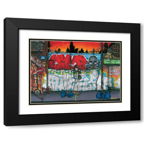 Rue Abbes Black Modern Wood Framed Art Print with Double Matting by Butch and Pea