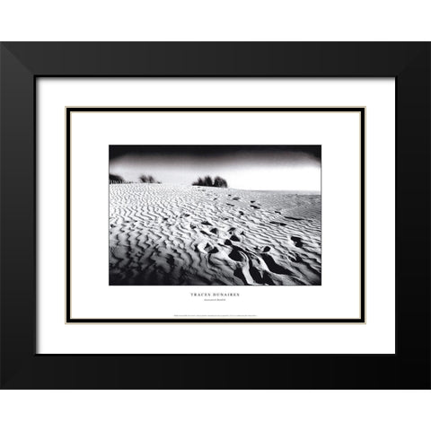 Traces dunaires Black Modern Wood Framed Art Print with Double Matting by Bazin, Emmanuel