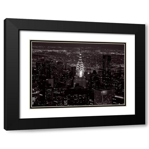 Le Chrysler Building et lEast River Black Modern Wood Framed Art Print with Double Matting by Setboun, Michel
